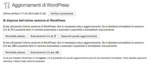 Aggiornamento manuale di WordPress
