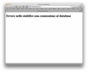 WordPress errore connessione database