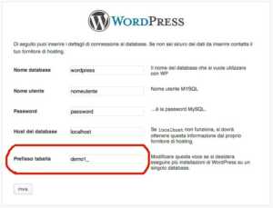 Prefissi tabelle database diversi WordPress