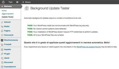 Plugin test Aggiornamenti Automatici WordPress