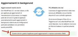 Compatibilità degli aggiornamenti automatici di WordPress