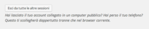 Logout utente centralizzato WordPress