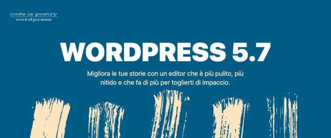 Aggiornamento WordPress 5.7